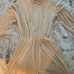 Prettylittlething velour short jumpsuit.